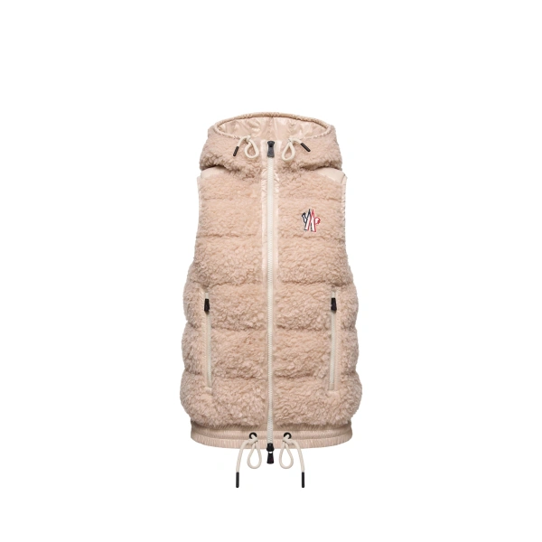 Teddy Hooded Insulated Gilet in Pink