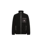Moncler Teddy Zip-Up Sweatshirt in Black | Men's Sweatshirts | Coveti