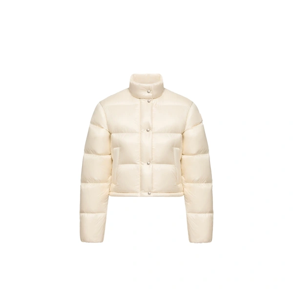 Moncler Tepice Short Down Jacket in White Ivory | Women's Puffer Jackets | Coveti
