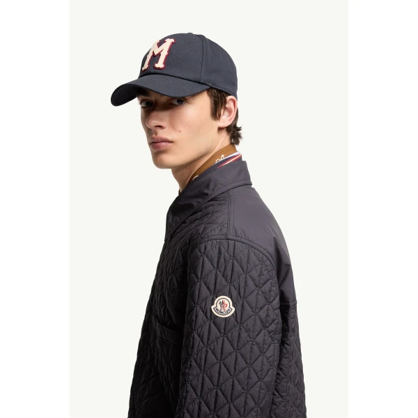 Moncler Theoline Diamond-Quilted Padded Jacket in Navy Blue, view 3 | Men's Jackets | Coveti