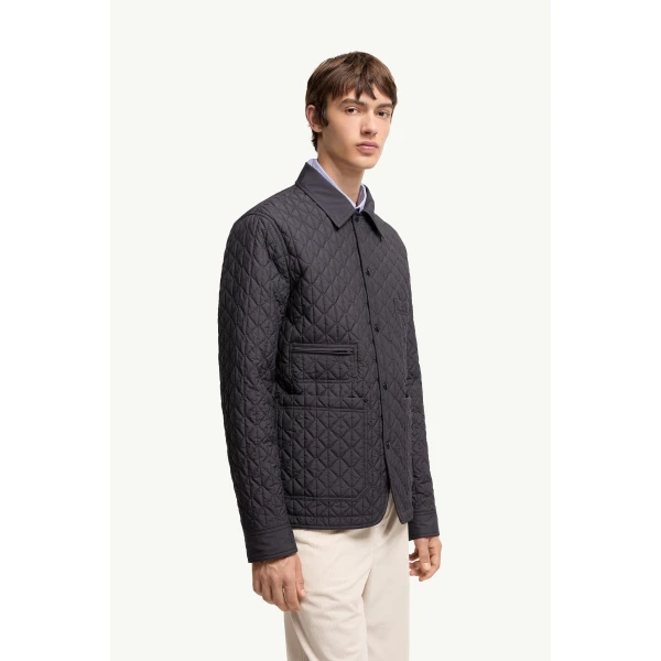 Moncler Theoline Diamond-Quilted Padded Jacket in Navy Blue, view 4 | Men's Jackets | Coveti