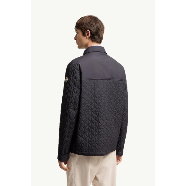 Moncler Theoline Diamond-Quilted Padded Jacket in Navy Blue, view 5 | Men's Jackets | Coveti