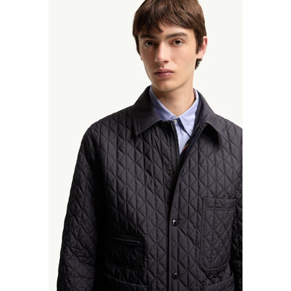 Moncler Theoline Diamond-Quilted Padded Jacket in Navy Blue, view 6 | Men's Jackets | Coveti