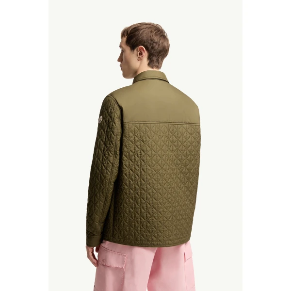 Moncler Theoline Diamond-Quilted Padded Jacket in Olive Green, view 5 | Men's Jackets | Coveti