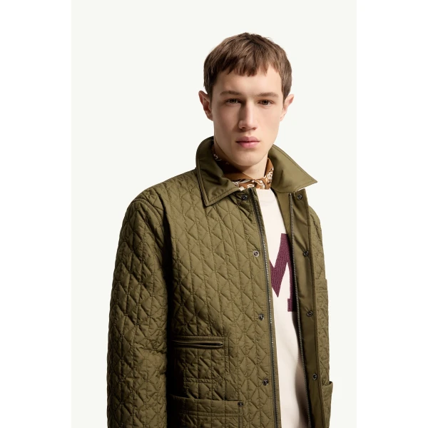 Moncler Theoline Diamond-Quilted Padded Jacket in Olive Green, view 6 | Men's Jackets | Coveti