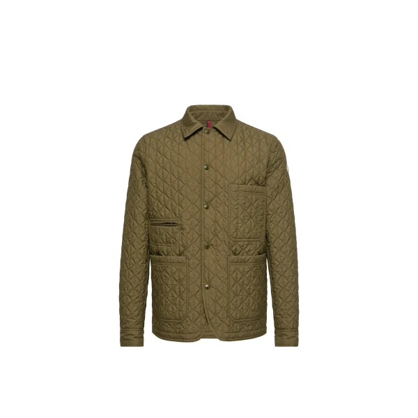 Theoline Diamond-Quilted Padded Jacket in Olive Green