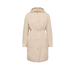 Moncler Thymlong Reversible Hooded Down Parka Coat in Light Beige | Women's Puffer and Down Coats | Coveti