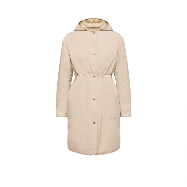 Thymlong Reversible Hooded Down Parka Coat in Light Beige