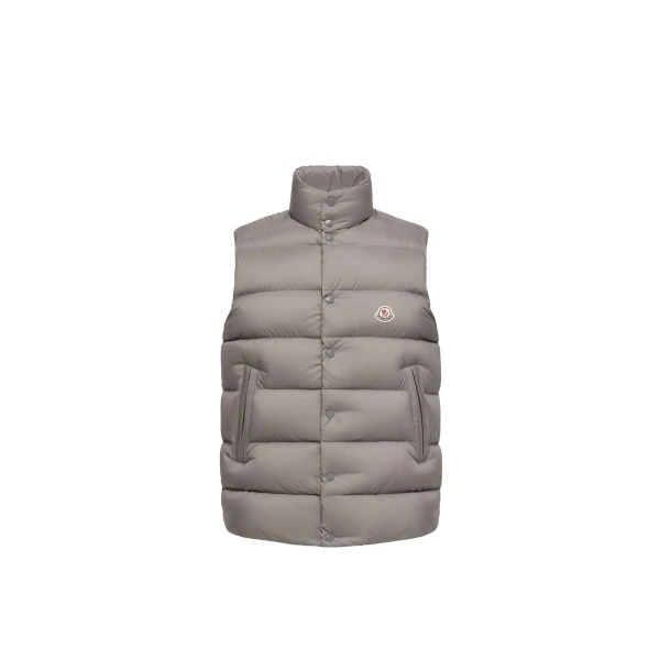 Moncler Tibb Down Gilet in Gray | Men's Jackets | Coveti