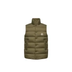Moncler Tibb Down Gilet in Olive Green | Men's Jackets | Coveti