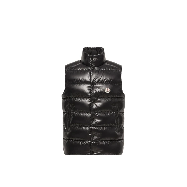 Moncler Tibb Glossy Down Gilet in Black | Men's Jackets | Coveti