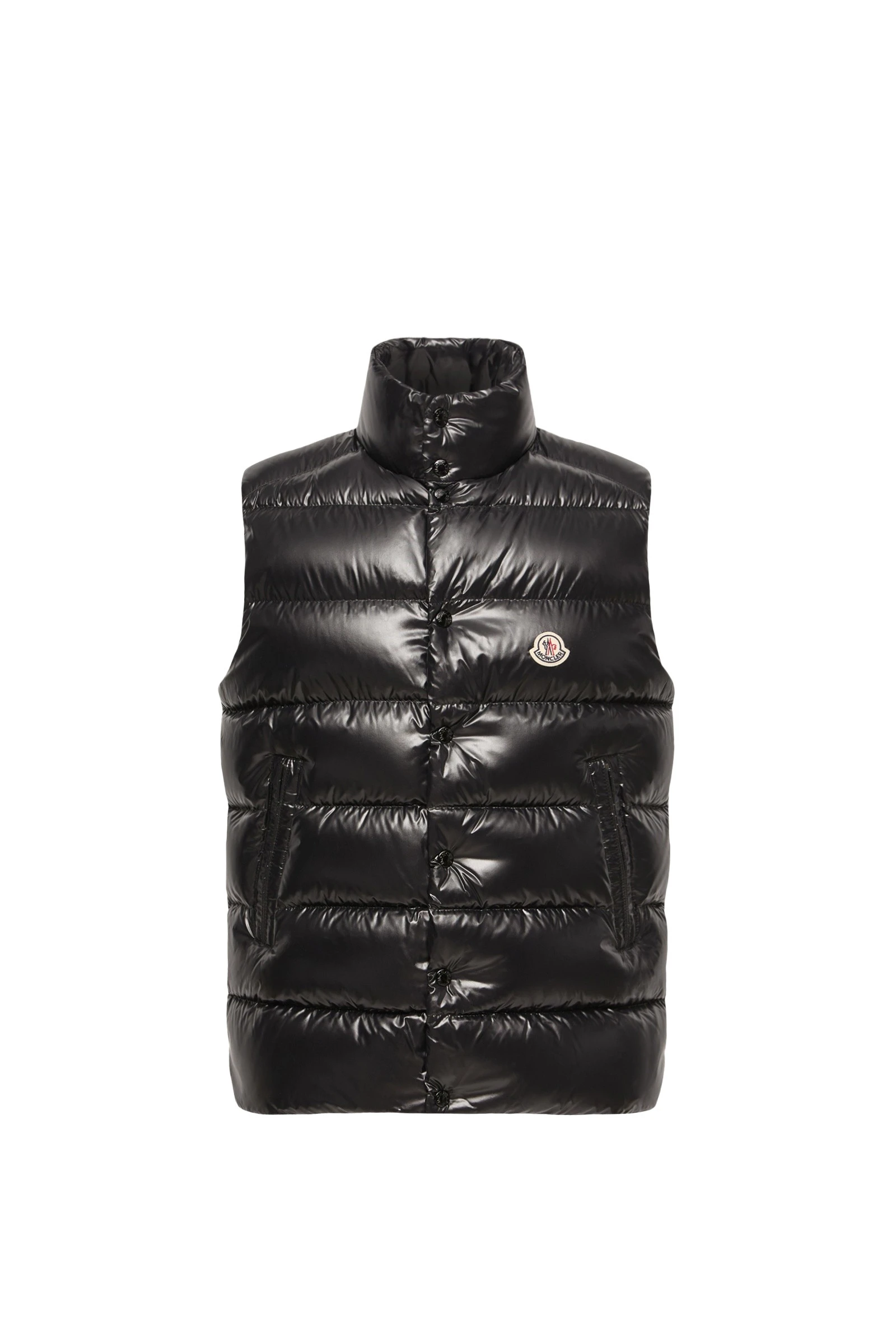Moncler Tibb Glossy Down Gilet in Black Moncler Tibb Glossy Down Gilet in Black | Men's Jackets | Coveti
