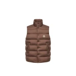 Moncler Tibb Matte Down Gilet in Brown Moncler Tibb Matte Down Gilet in Brown | Men's Jackets | Coveti