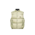 Moncler Tibb Reversible Down Gilet in Beige & Grey | Men's Jackets | Coveti