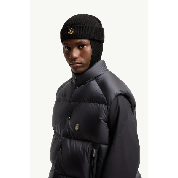 Moncler Tibb Reversible Down Gilet in Navy Blue, view 3 | Men's Jackets | Coveti