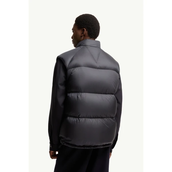 Moncler Tibb Reversible Down Gilet in Navy Blue, view 5 | Men's Jackets | Coveti