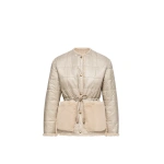 Moncler Tipule Reversible Short Down Jacket in Light Beige | Women's Puffer Jackets | Coveti