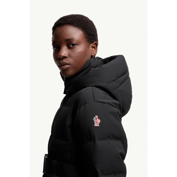 Moncler Tolima Hooded Insulated Ski Jacket in Black, view 3 | Women's Ski Jackets | Coveti