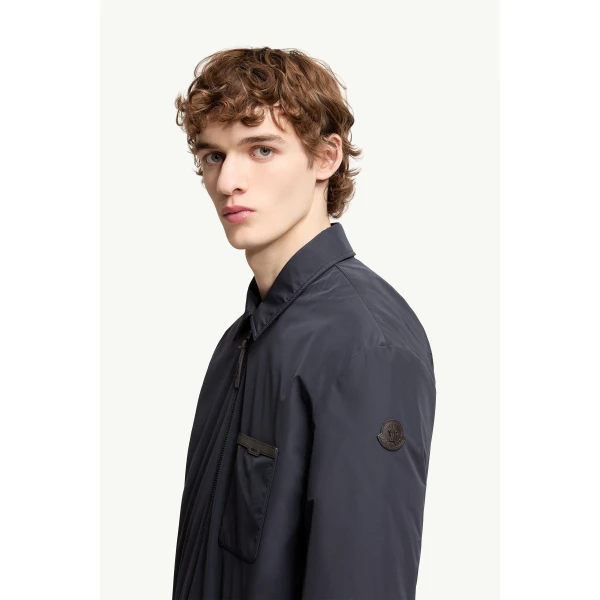 Moncler Tollymore Down Shirt Jacket in Navy Blue, view 3 | Men's Jackets | Coveti
