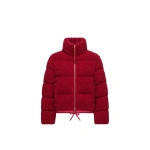 Moncler Trascendance Tweed Short Down Jacket in Red | Women's Tweed Jackets | Coveti