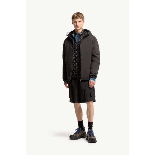 Moncler Trelatete Hooded Down Jacket in Black, view 2 | Men's Jackets | Coveti