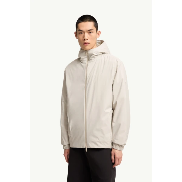 Moncler Trelatete Hooded Down Jacket in Light Beige, view 4 | Men's Jackets | Coveti