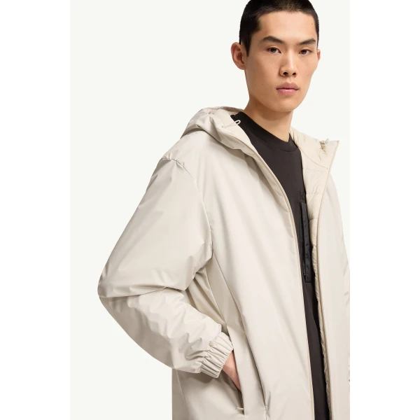 Moncler Trelatete Hooded Down Jacket in Light Beige, view 6 | Men's Jackets | Coveti