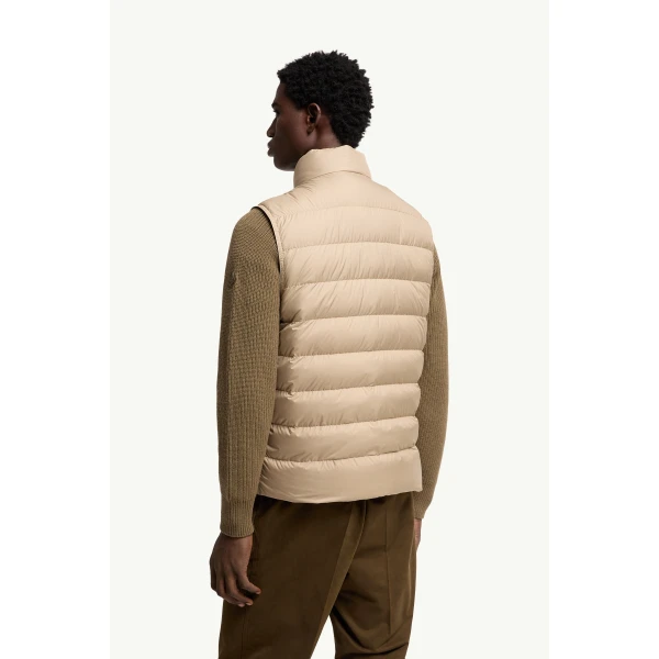 Moncler Treompan Down Gilet in Beige, view 5 | Men's Jackets | Coveti