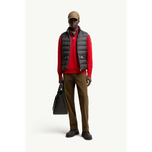 Moncler Treompan Down Gilet in Black, view 2 | Men's Jackets | Coveti