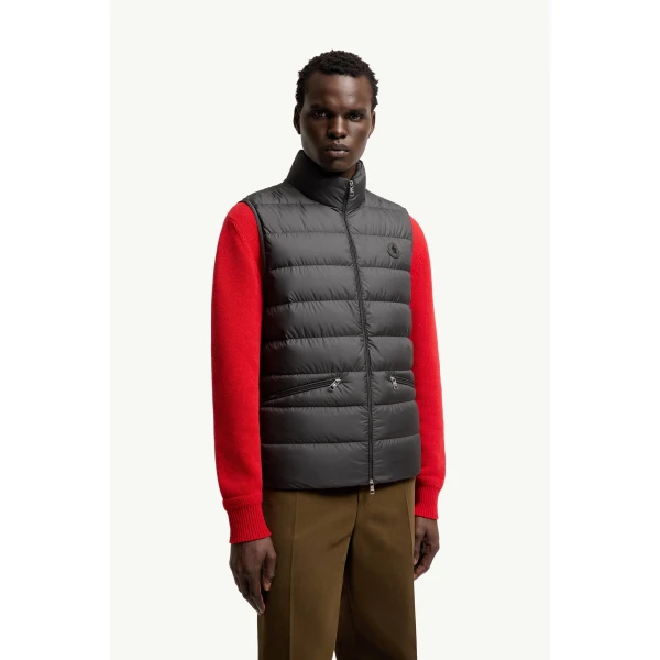 Moncler Treompan Down Gilet in Black, view 4 | Men's Jackets | Coveti