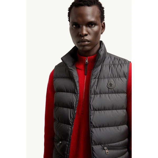 Moncler Treompan Down Gilet in Black, view 6 | Men's Jackets | Coveti