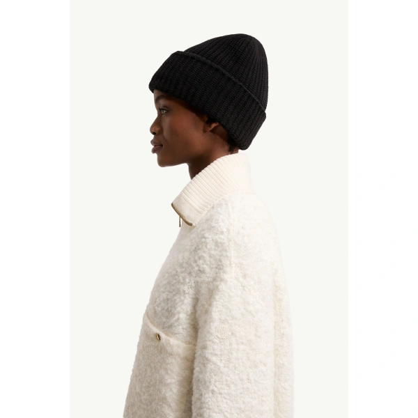 Moncler Tweed Zip-Up Shirt Jacket in White Ivory, view 3 | Women's Tweed Jackets | Coveti