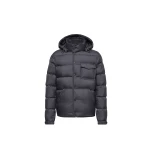 Moncler Tygid Hooded Short Down Jacket in Dark Blue | Men's Jackets | Coveti
