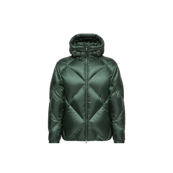 Moncler Valclaire Hooded Diamond-Quilted Down Jacket in Dark Green | Men's Jackets | Coveti