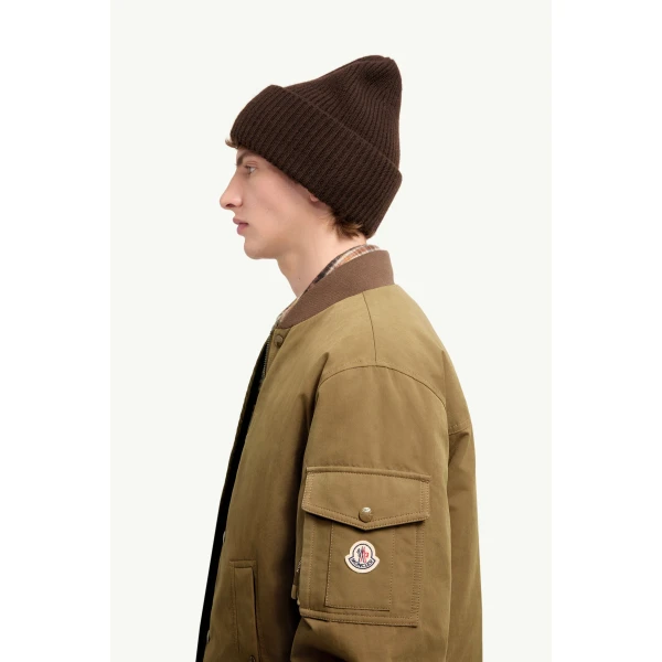 Moncler Venclis Short Down Jacket in Olive Brown, view 3 | Men's Jackets | Coveti