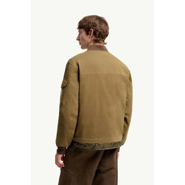 Moncler Venclis Short Down Jacket in Olive Brown, view 5 | Men's Jackets | Coveti