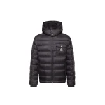 Moncler Verith Hooded Short Down Jacket in Dark Blue | Men's Jackets | Coveti