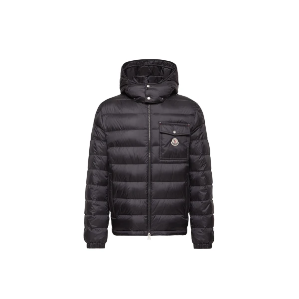 Moncler Verith Hooded Short Down Jacket in Dark Blue | Men's Jackets | Coveti