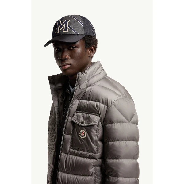 Moncler Verith Hooded Short Down Jacket in Gray, view 3 | Men's Jackets | Coveti