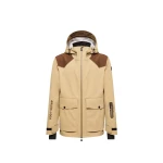 Moncler Vernon Hooded GORE-TEX Laminate Ski Jacket in Beige | Men's Skiwear | Coveti