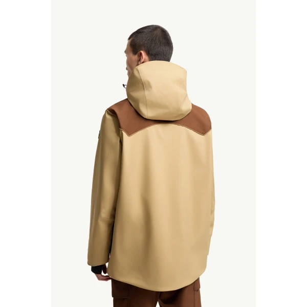 Moncler Vernon Hooded GORE-TEX Laminate Ski Jacket in Beige, view 5 | Men's Skiwear | Coveti