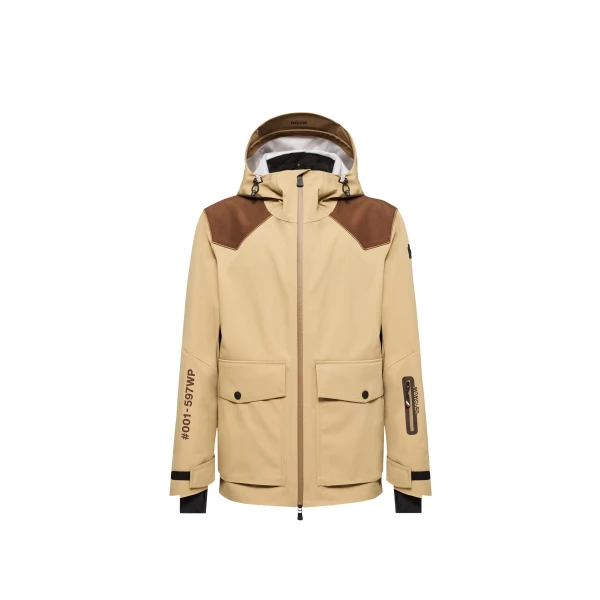Moncler Vernon Hooded GORE-TEX Laminate Ski Jacket in Beige | Men's Skiwear | Coveti