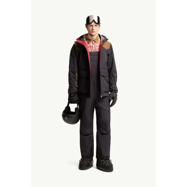 Moncler Vernon Hooded GORE-TEX Laminate Ski Jacket in Dark Blue, view 2 | Men's Skiwear | Coveti