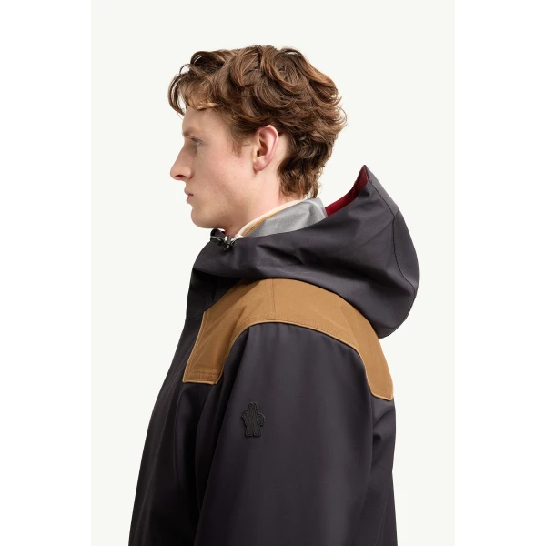 Moncler Vernon Hooded GORE-TEX Laminate Ski Jacket in Dark Blue, view 3 | Men's Skiwear | Coveti