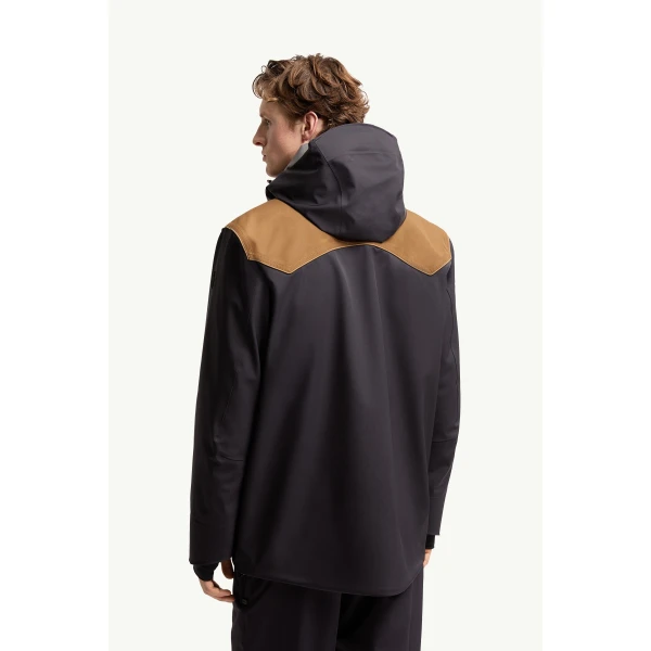 Moncler Vernon Hooded GORE-TEX Laminate Ski Jacket in Dark Blue, view 5 | Men's Skiwear | Coveti