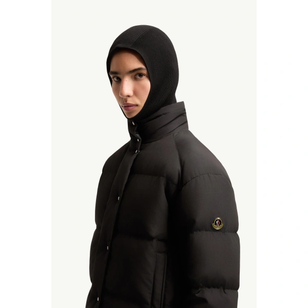 Moncler Verone Short Down Jacket in Black, view 3 | Women's Puffer Jackets | Coveti