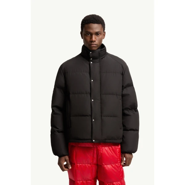Moncler Verone Short Down Jacket in Black, view 4 | Men's Jackets | Coveti