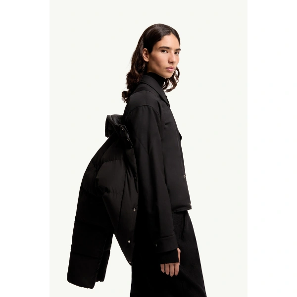 Moncler Verone Short Down Jacket in Black, view 6 | Women's Puffer Jackets | Coveti