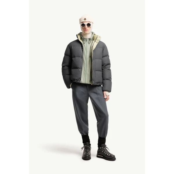 Moncler Verone Short Down Jacket in Dark Gray, view 2 | Men's Jackets | Coveti
