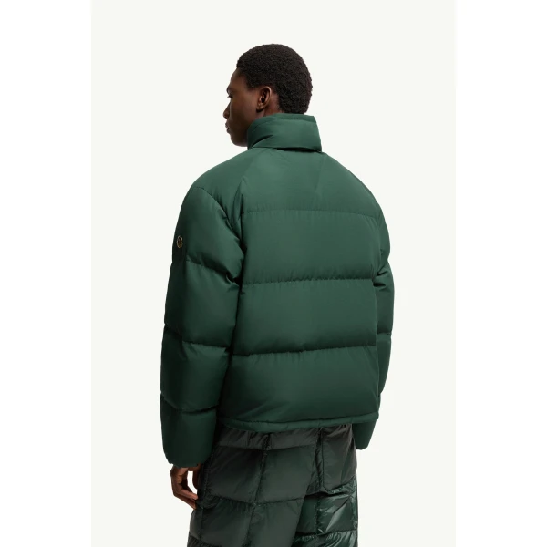 Moncler Verone Short Down Jacket in Dark Green, view 5 | Men's Jackets | Coveti
